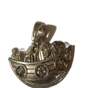 Noahs Ark Pendant Charm‎ 3D Design Gold Tone Religious Jewelry